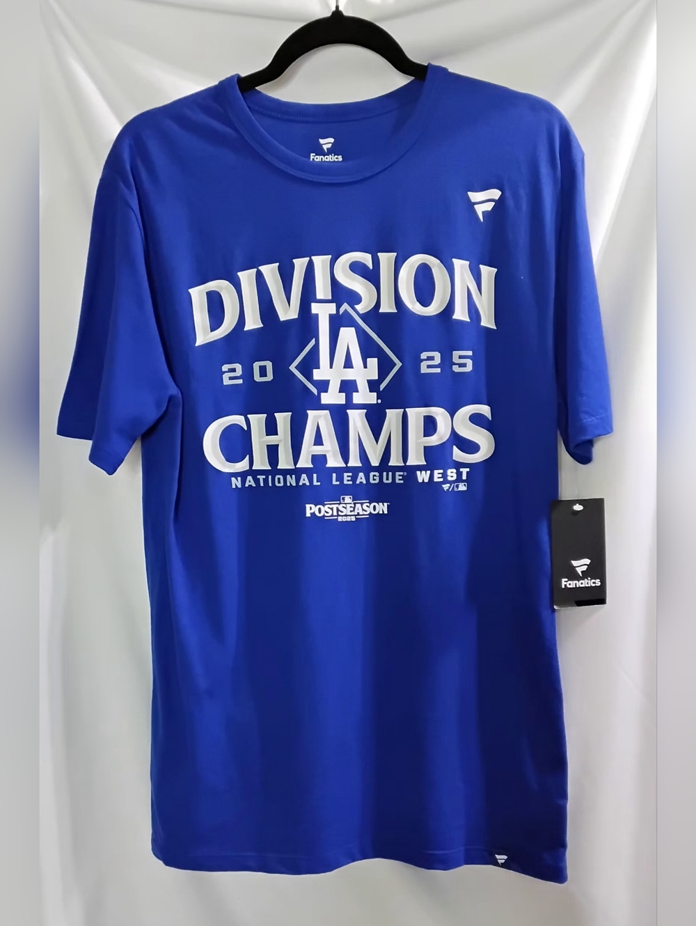 Fanatics LA Dodgers 2025 Division Champions T-Shirt Men Small Blue MLB Baseball